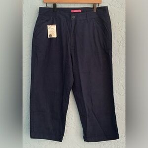 Woman Within Blue Chinos Cropped Pants (NWT)